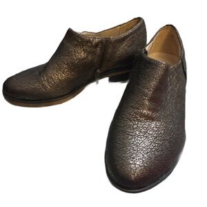 Naturalizer Bronze Crackle Reagan Leather Zip Ankle Booties Size 6M New